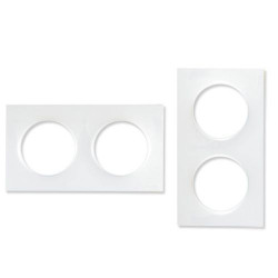 Plaque, 2 postes, blanc, Odace