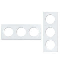 Plaque, 3 postes, blanc, Odace